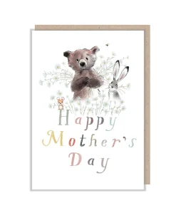 Bear, Hare and Mouse with Daisies Mother's Day Greetings Card
