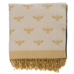 Bees Knitted Picnic Blanket