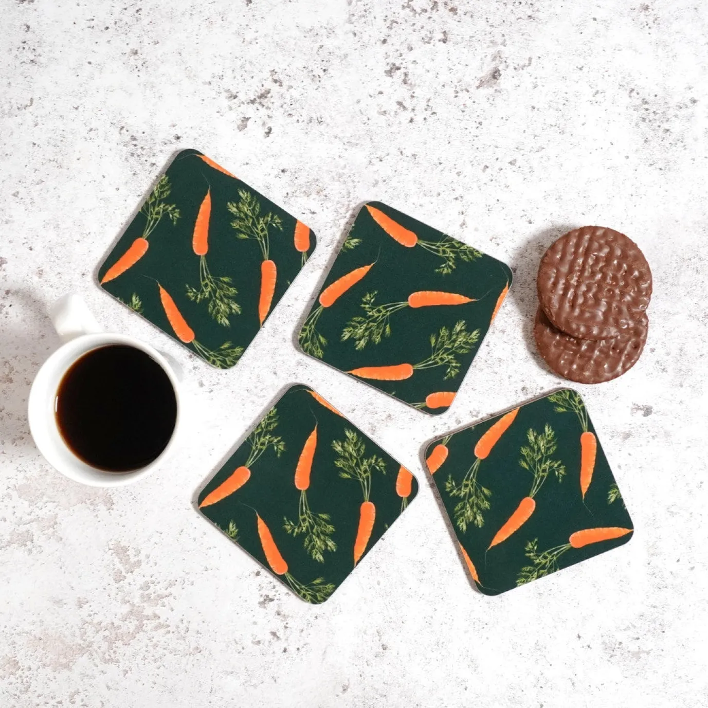 Carrot Coaster Set by Corinne Alexander