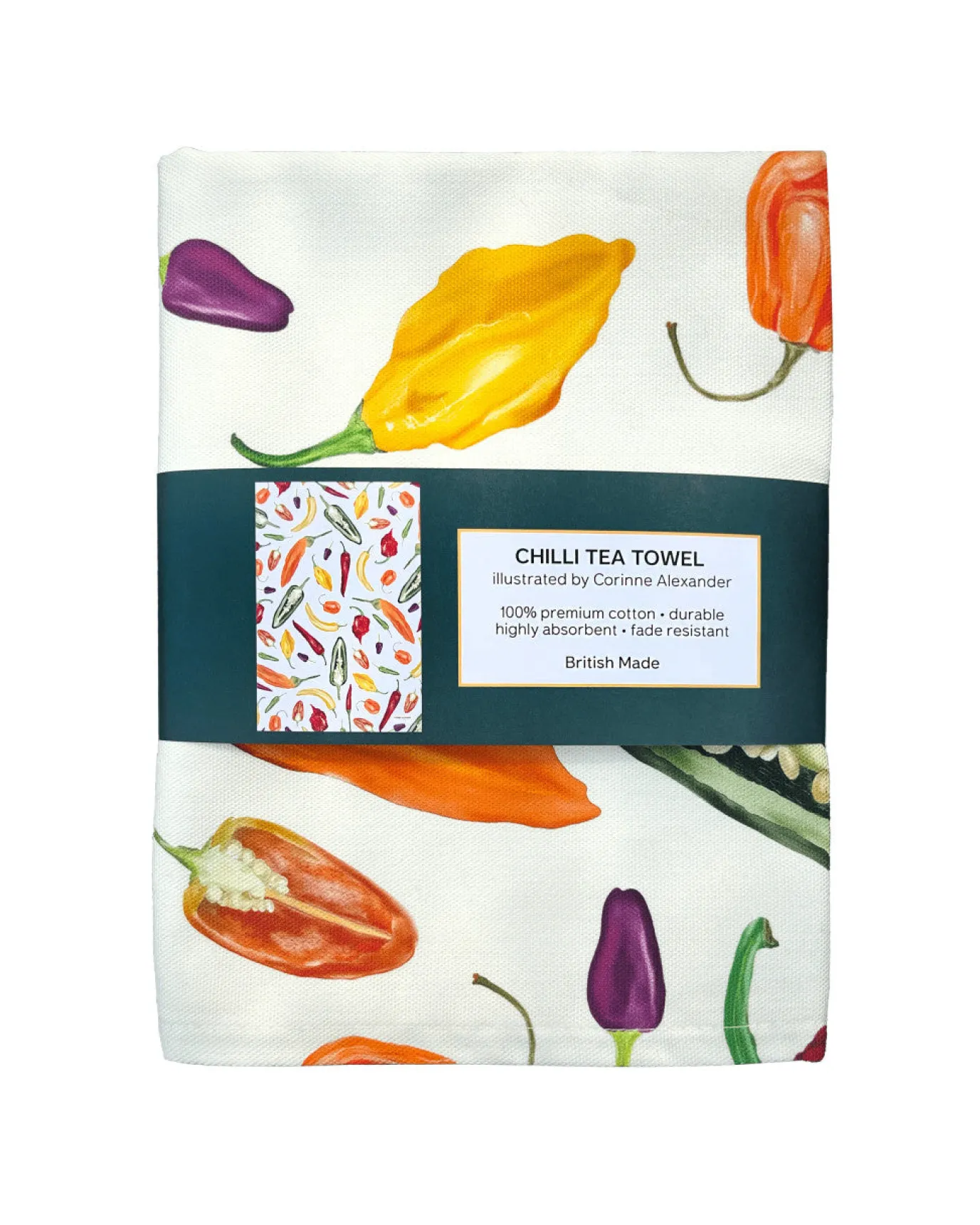 Chili Tea Towel by Corinne Alexander