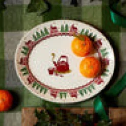 Christmas Cabin Small Oval Platter