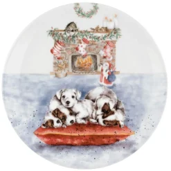 Christmas Eve Dog Bone China 8 inch Plate