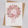 Christmas Wreath Pack of 8 Foiled Christmas Cards