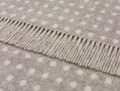Classic Collection Spot Gray Merino Lambswool Throw Blanket