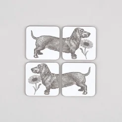 Dog and Daisy Set of 4 Coasters
