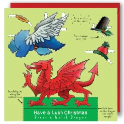 Dress a Welsh Dragon Christmas Card