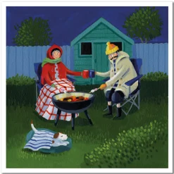 Evening Firepit Greetings Card