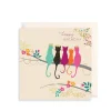Five Crown Cats Greeting Card by Sara Miller