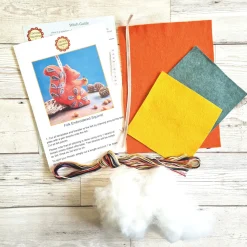 Folk Embroidered Squirrel Felt Craft Mini Kit