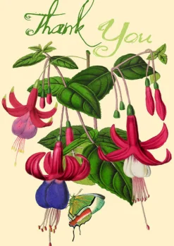 Fuchsia Glitter Thank You Card