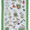 Garden Birds With Border Tea Towel
