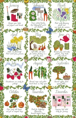 Gardener's Calendar Tea Towel