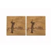 Golf Oak Coasters- Set of 2