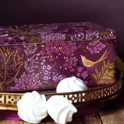 Haveli Garden Plum Songbird Long Deep Rectangular Tin