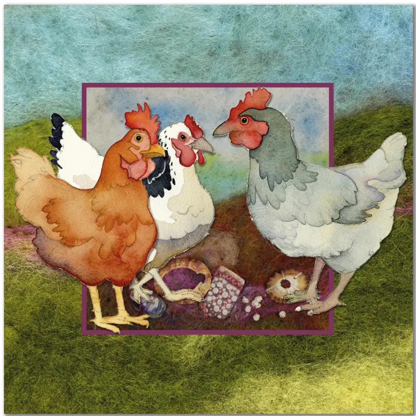 Hens Greetings Card