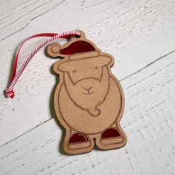 Herdy Santa Wooden Christmas Decoration
