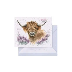 'Highland Heathers' Highland Cow Gift Enclosure Card