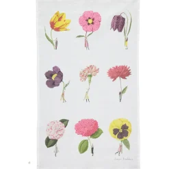 In Bloom Multi Flower Linen Union Tea Towel