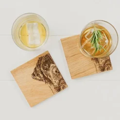 Labrador Oak Coasters - Set of 2
