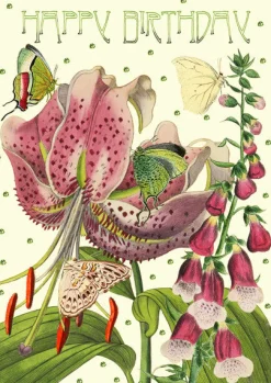 Lily Glitter Birthday Card