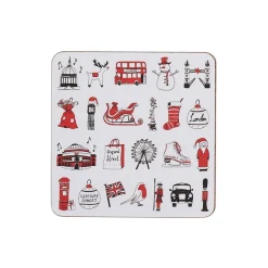 London Christmas Set of 4 Coasters