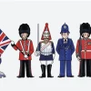 London Figures Tea Towel