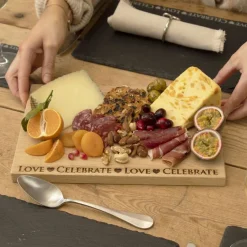 Love & Celebrate Oak Serving Board - 12in