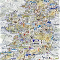Map of Ireland 300 Piece Wooden Jigsaw Puzzle