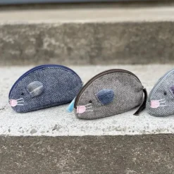 Navy Herringbone Juniper Mouse Purse