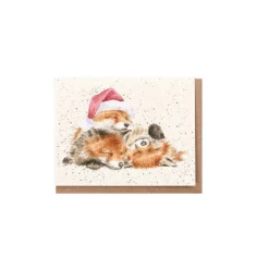 'Night Before Christmas' Foxes Gift Enclosure Card