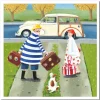 Off on Their Holidays Greetings Card