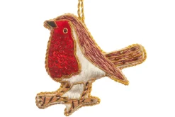 Opulent Sequined Robin Decoration