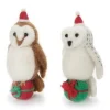 Owl with a Present Felt Decoration