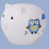 Owlie Piggy Bank in Blue