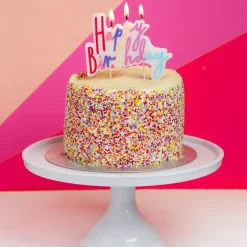 Pastel Happy Birthday Candle Cake Topper