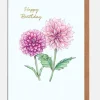 Pink Orange Dahlia Birthday Card