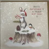 Rabbit and Bird Christmas Card