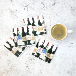 Red Bordeaux Coaster Set by Corinne Alexander