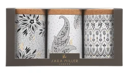 Sara Miller Artisanne Noir Set of 3 Round Caddies