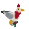 Seagull with Christmas Pudding Felt Decoration