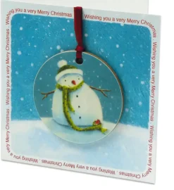 Snowman Melamine Bauble Card