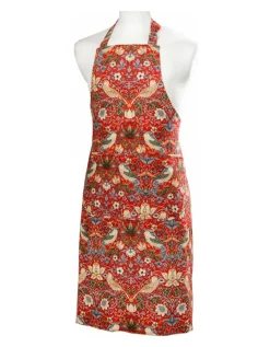 Strawberry Thief Red Cotton Apron