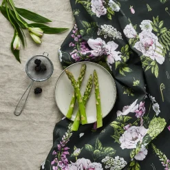 Summer Garden Tea Towel - Dark Green