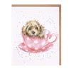 'Teacup Pup' Blank Greetings Card