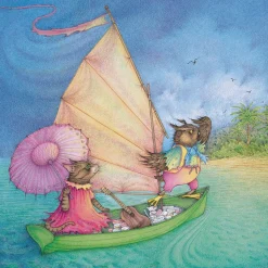 The Owl & the Pussy-Cat Boat Greetings Card