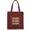 Three Lions Red Flat Tote Bag