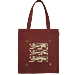 Three Lions Red Flat Tote Bag