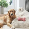 Tweed Dog Bone Shaped Dog Toy - Orange