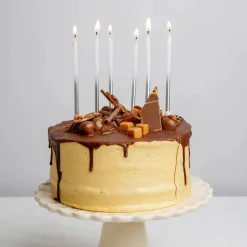 White and Silver Birthday Candles - 16 pack