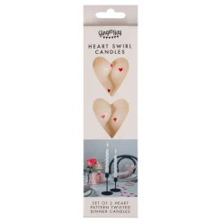 White Heart Pattern Twisted Candles